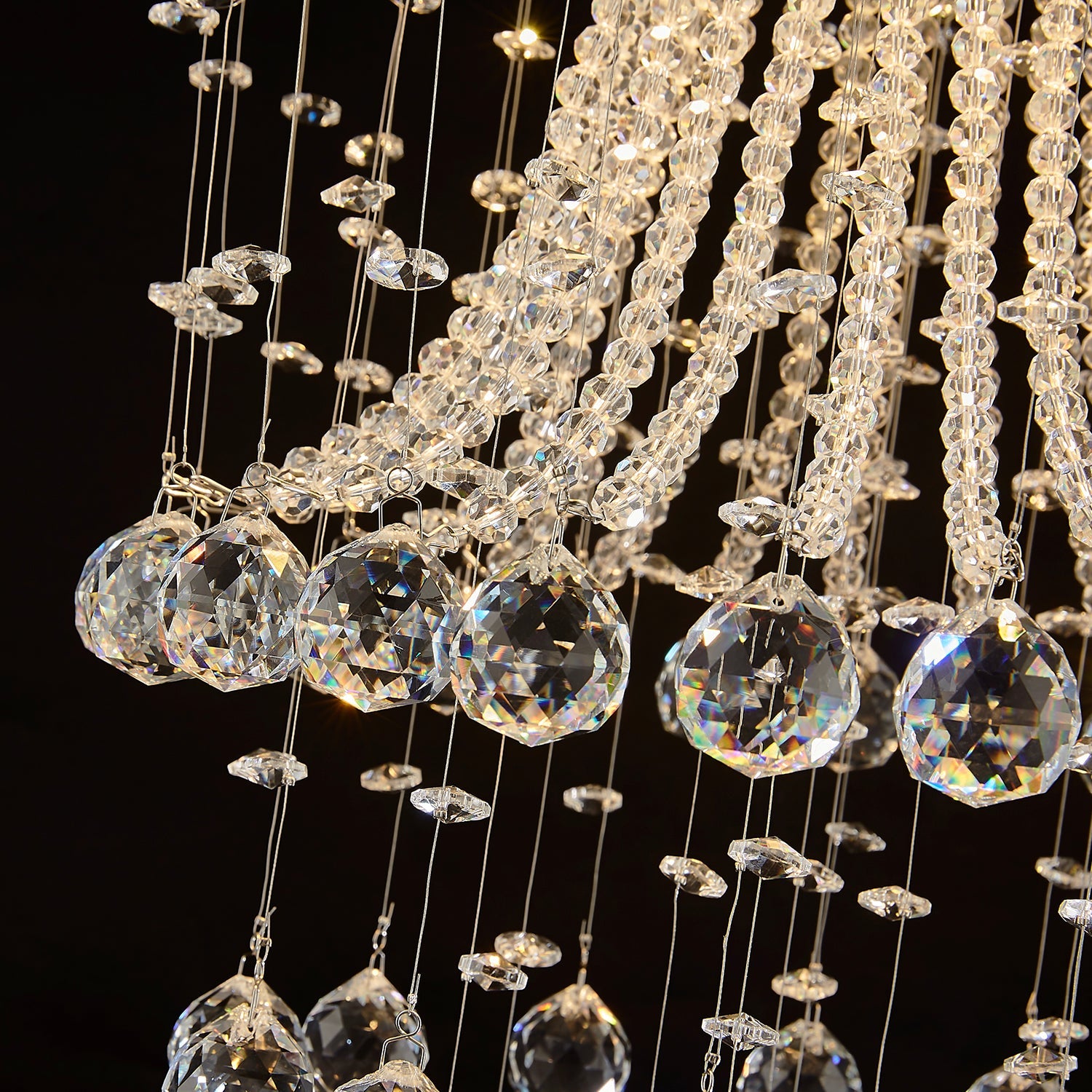 Modern Round Flush Mount Crystal Chandelier - Jellyfish Ceiling Light