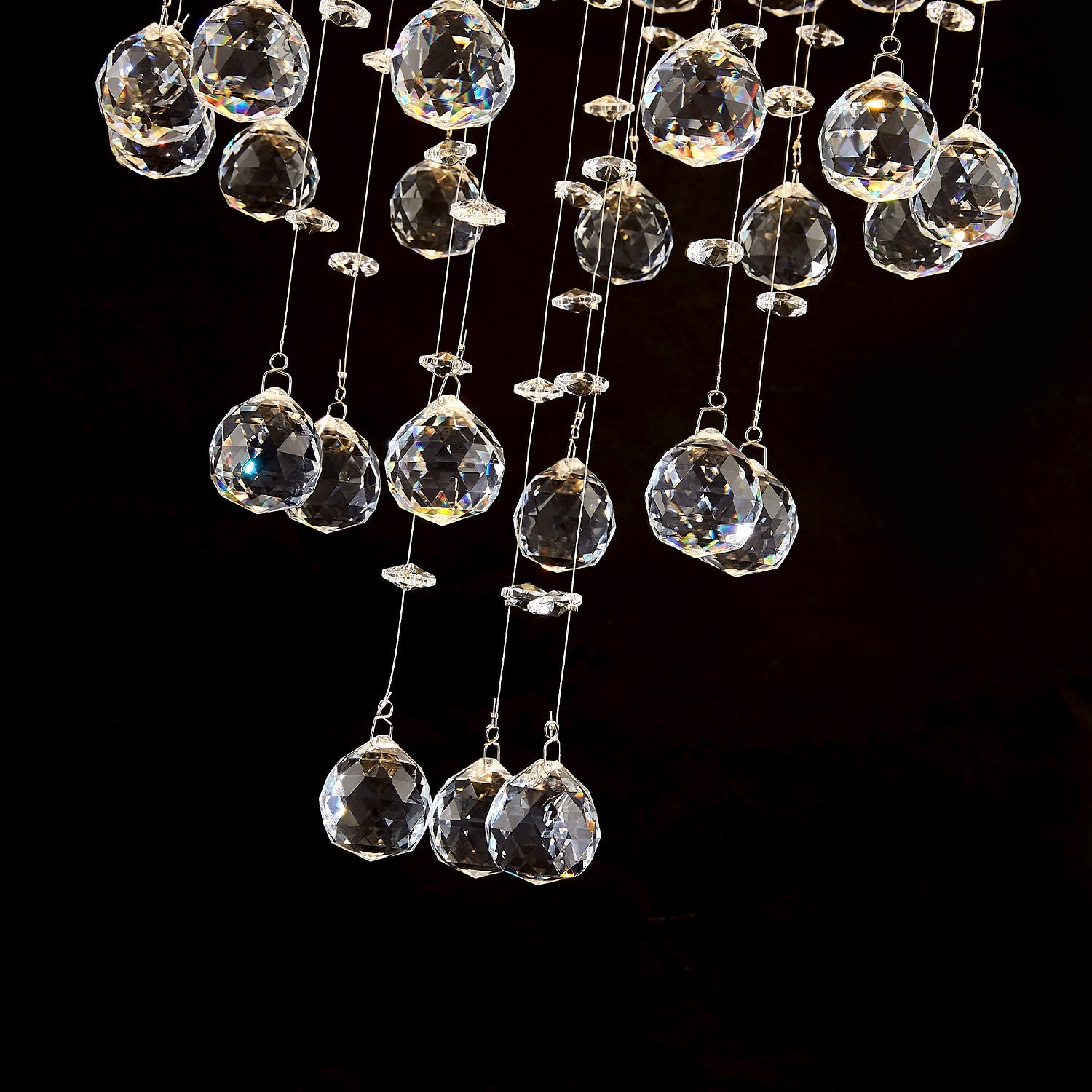 Modern Round Flush Mount Crystal Chandelier - Jellyfish Ceiling Light