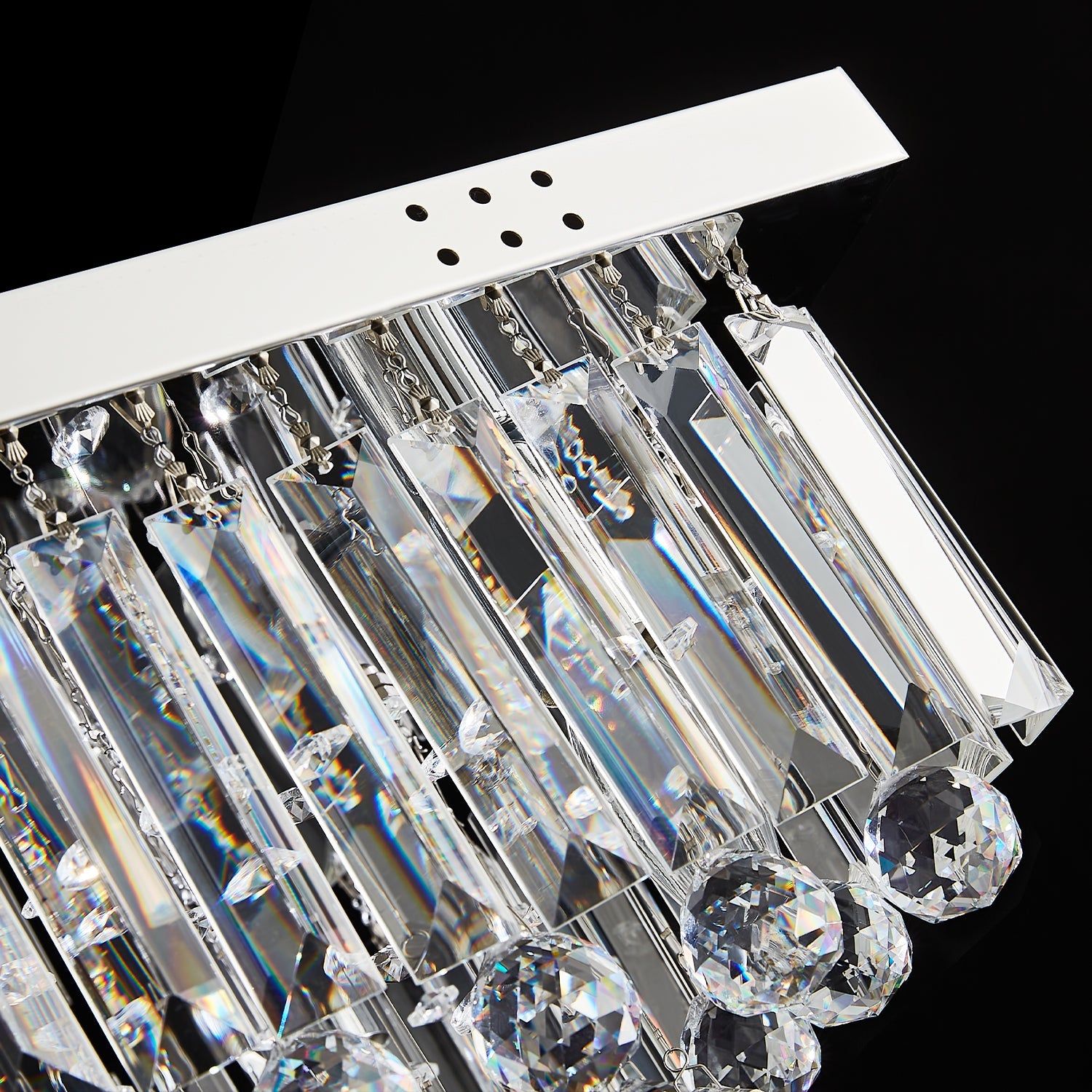 Square Crystal Rain Drop Chandelier Lighting Fixture