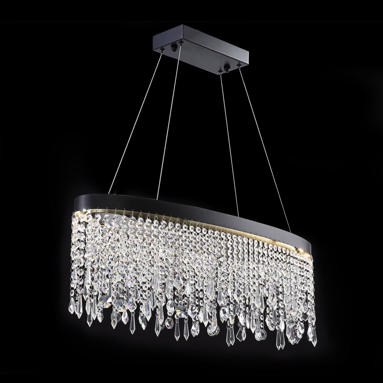 Oval Crystal Raindrop Chandelier