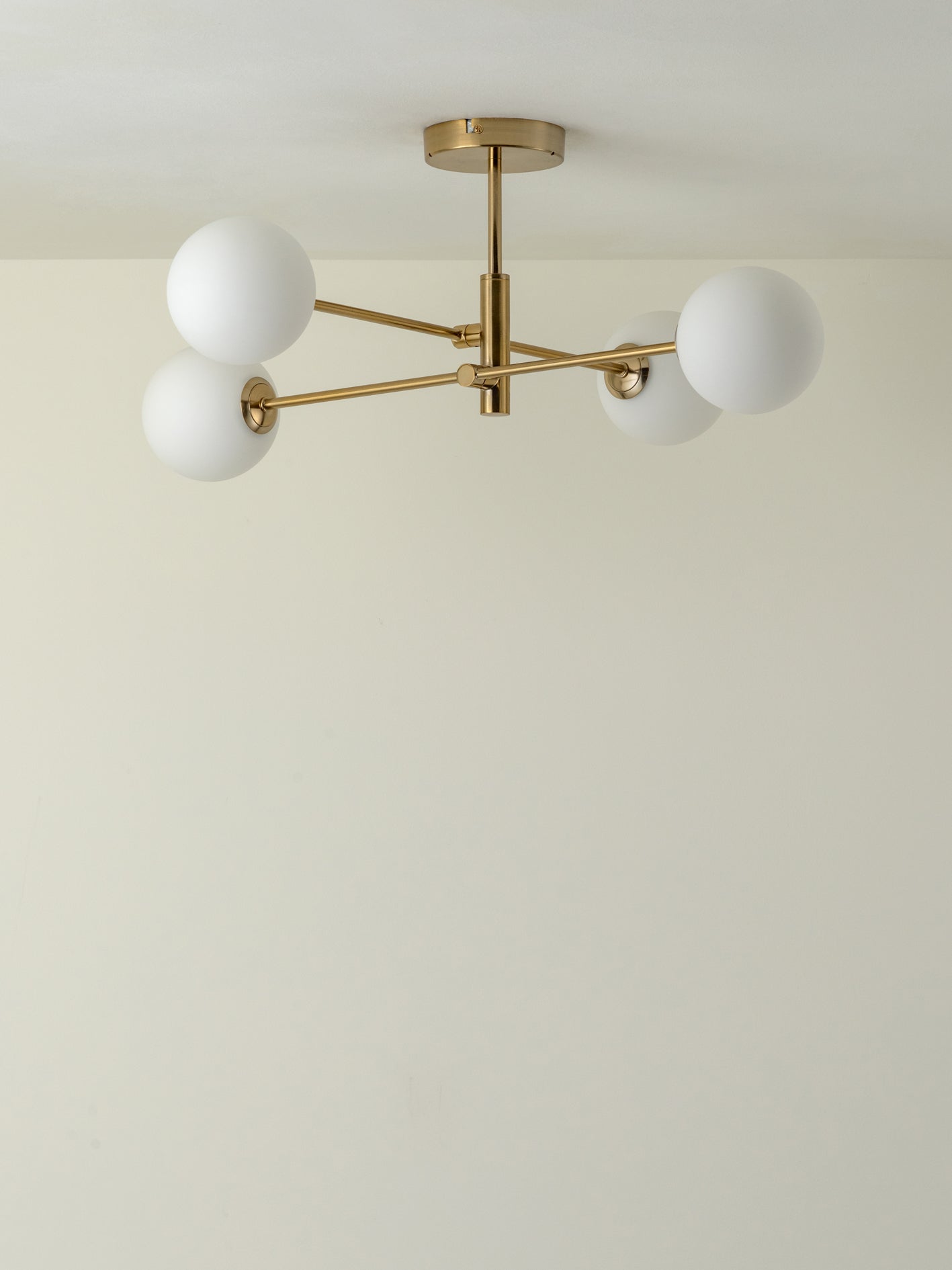 Chelso - 4 light brass and opal flush