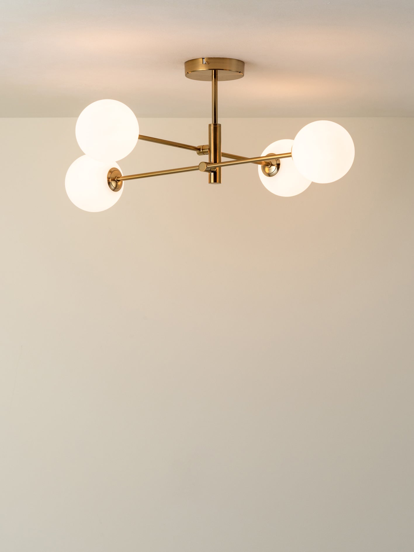 Chelso - 4 light brass and opal flush