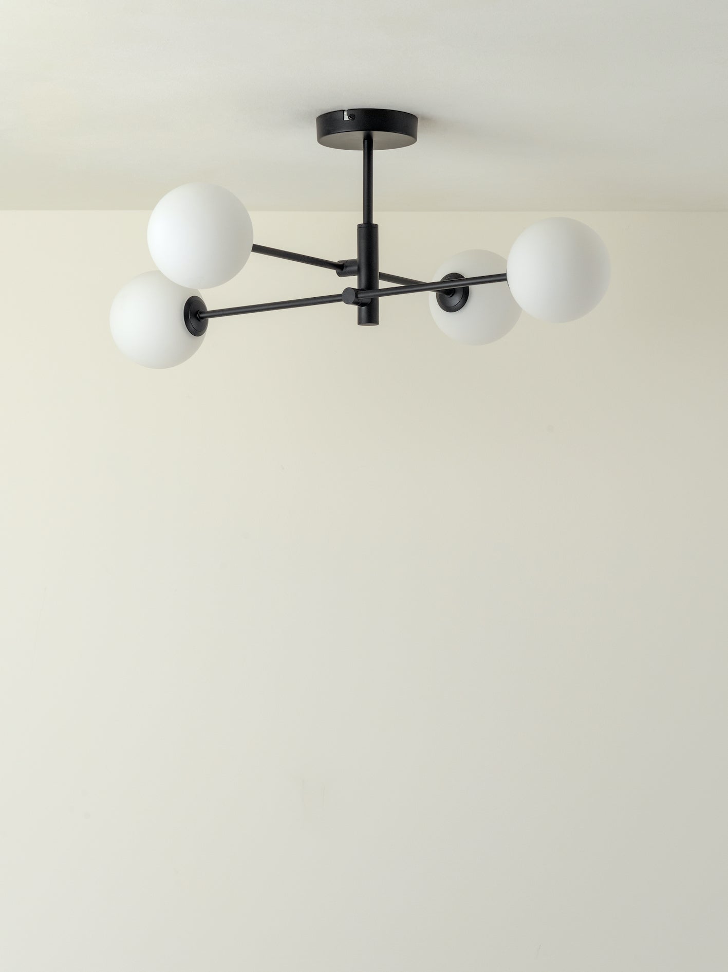 Chelso - 4 light matt black and opal flush