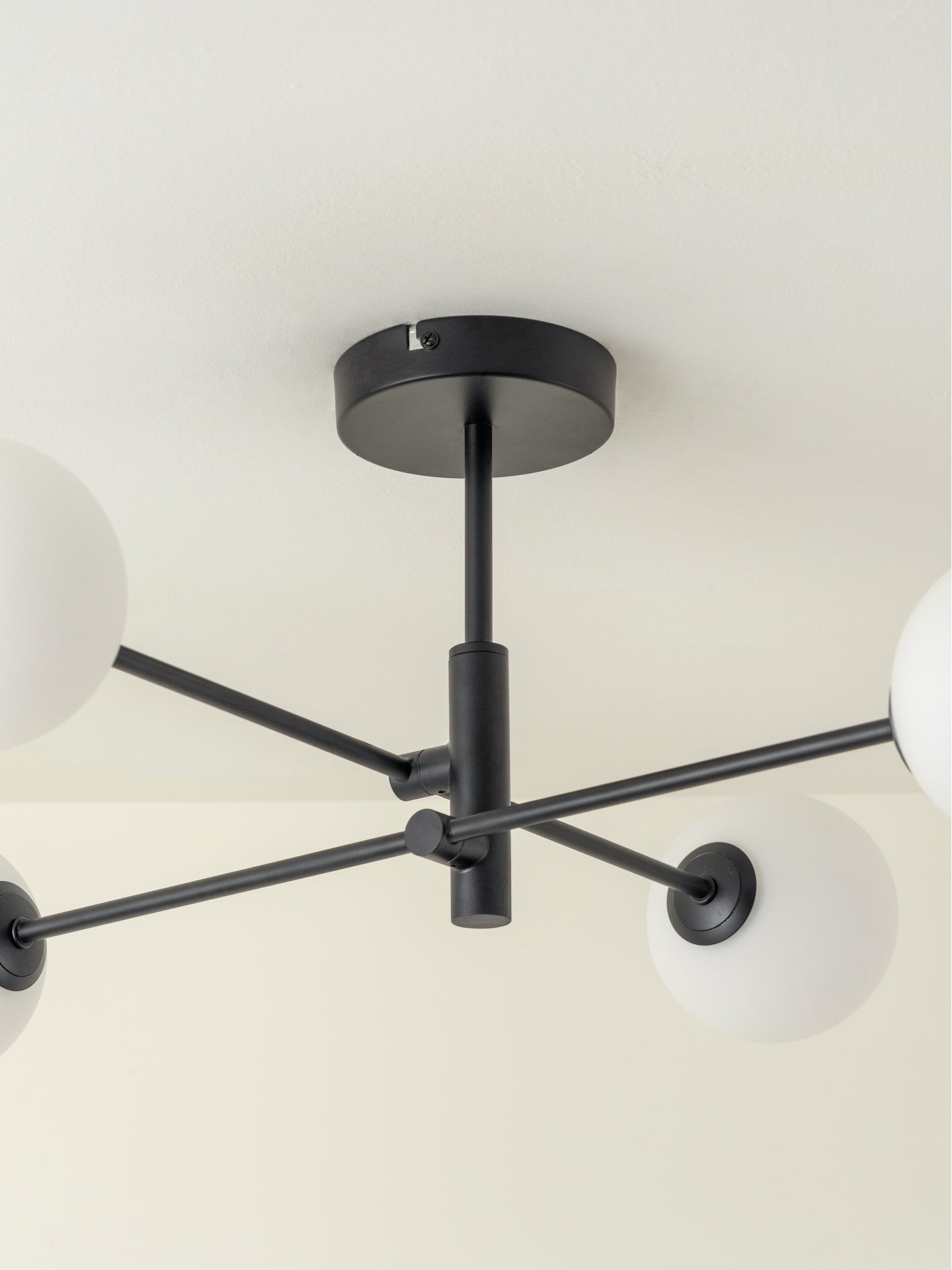 Chelso - 4 light matt black and opal flush