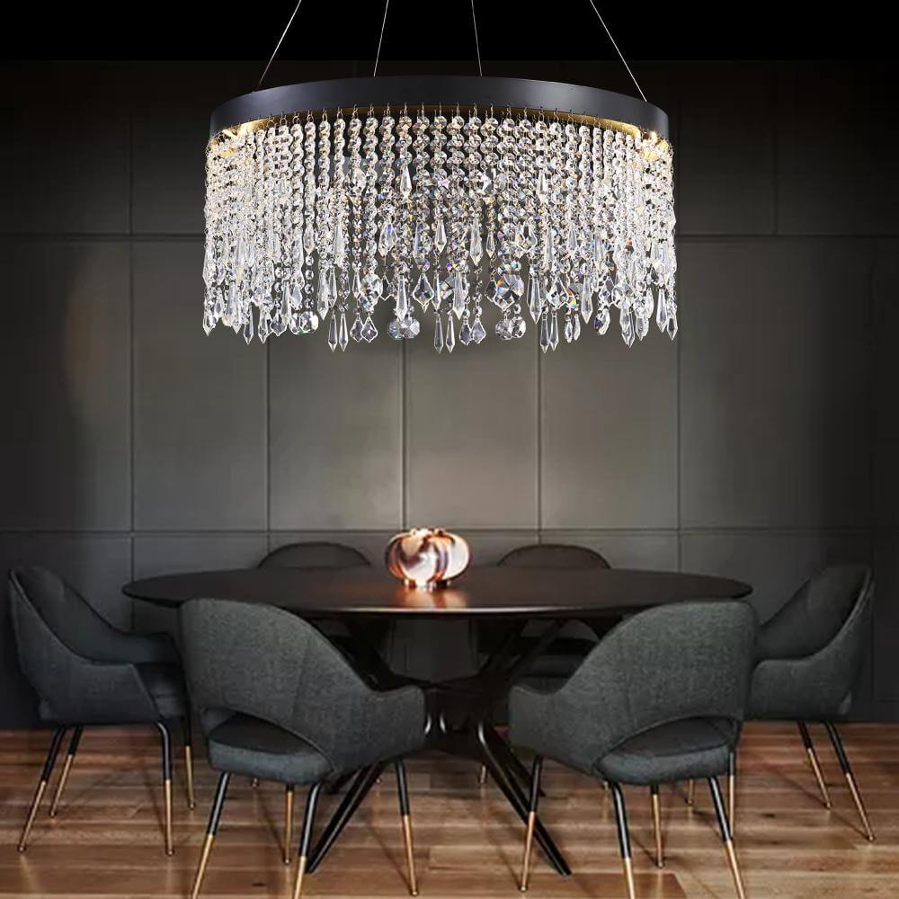 Circular Crystal Raindrop Chandelier