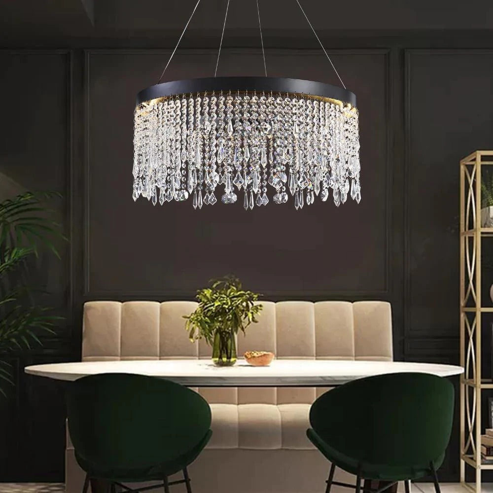 Circular Crystal Raindrop Chandelier