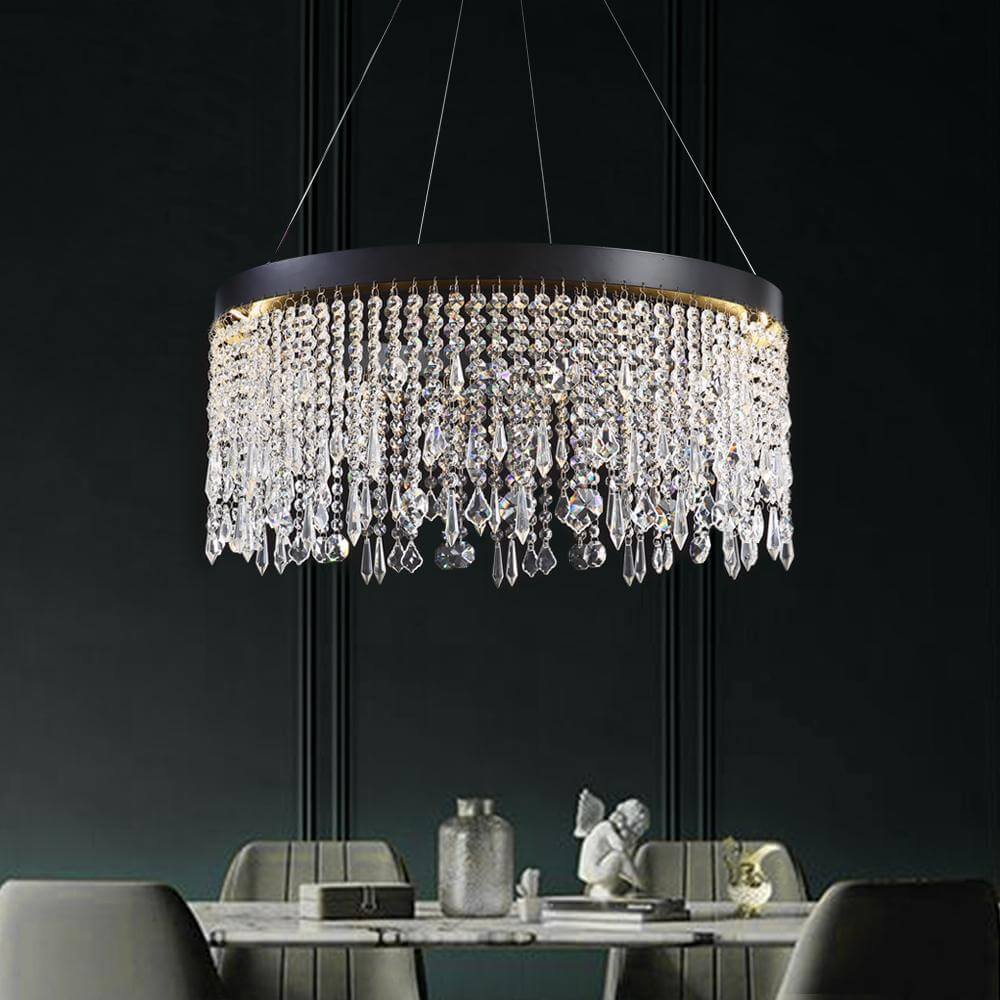 Circular Crystal Raindrop Chandelier