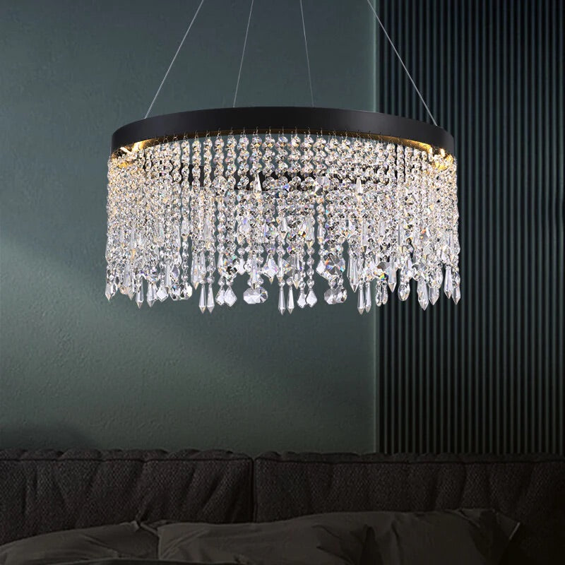 Circular Crystal Raindrop Chandelier