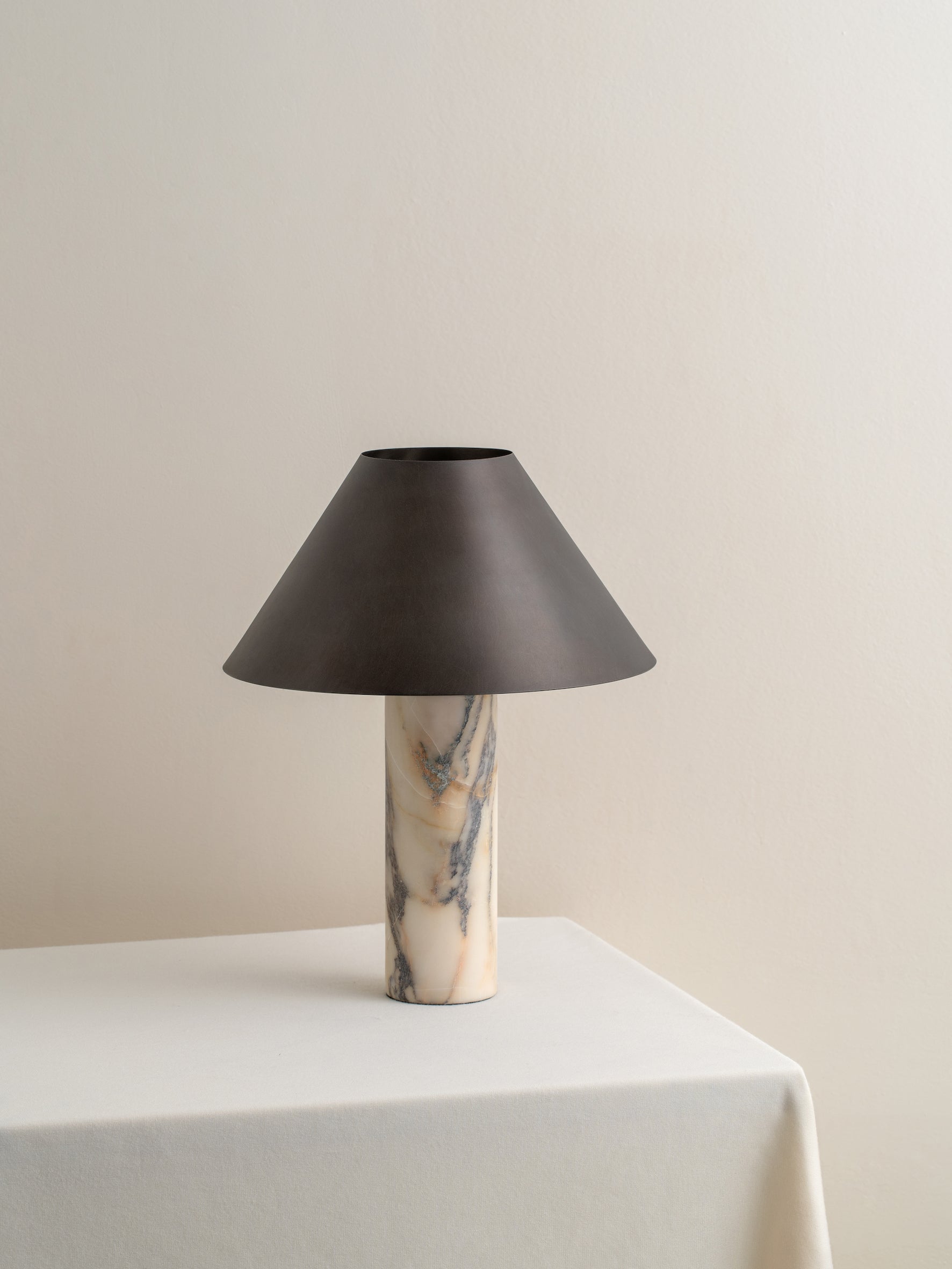 Cline - calacatta viola marble and bronze table lamp