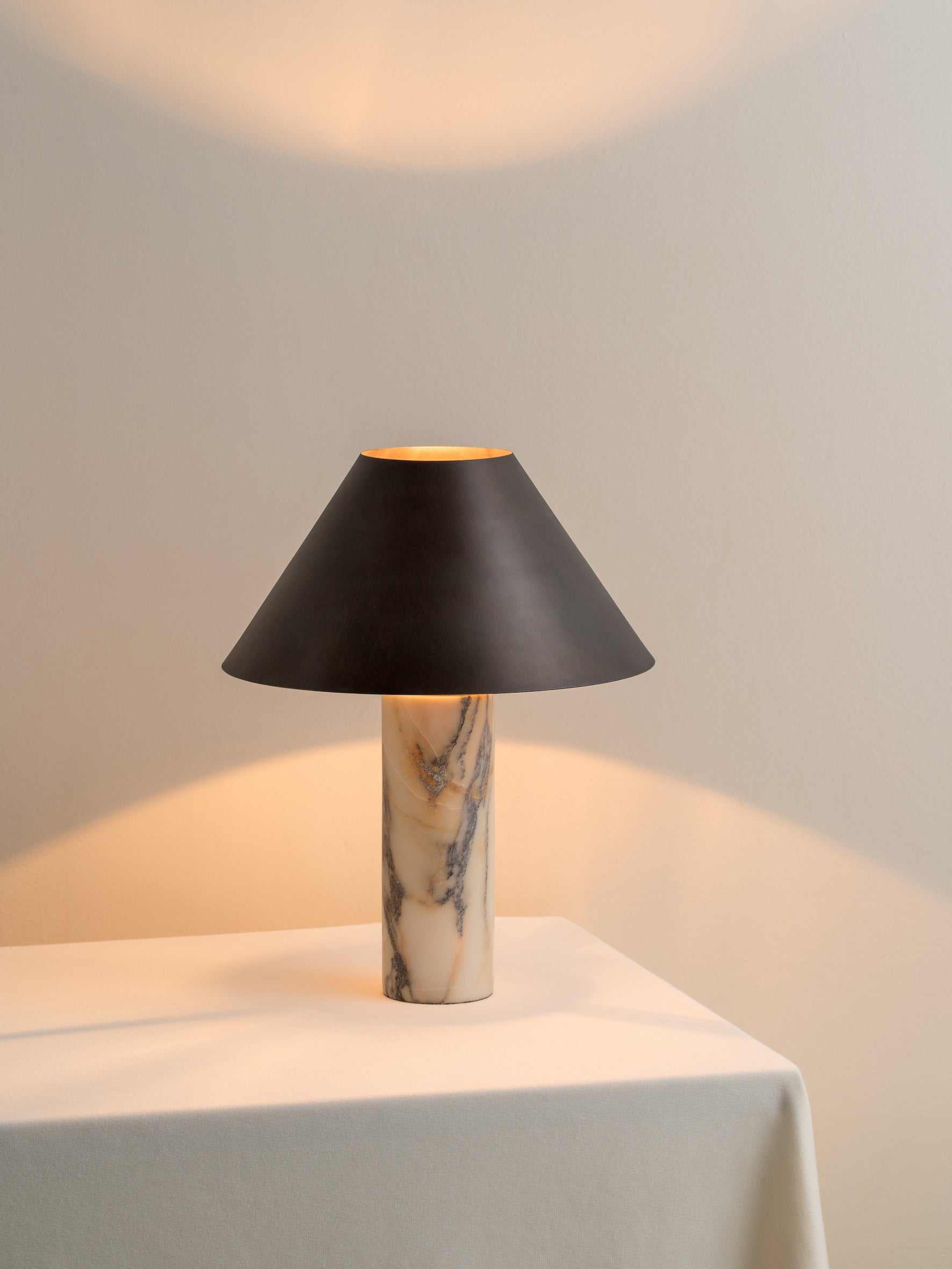 Cline - calacatta viola marble and bronze table lamp