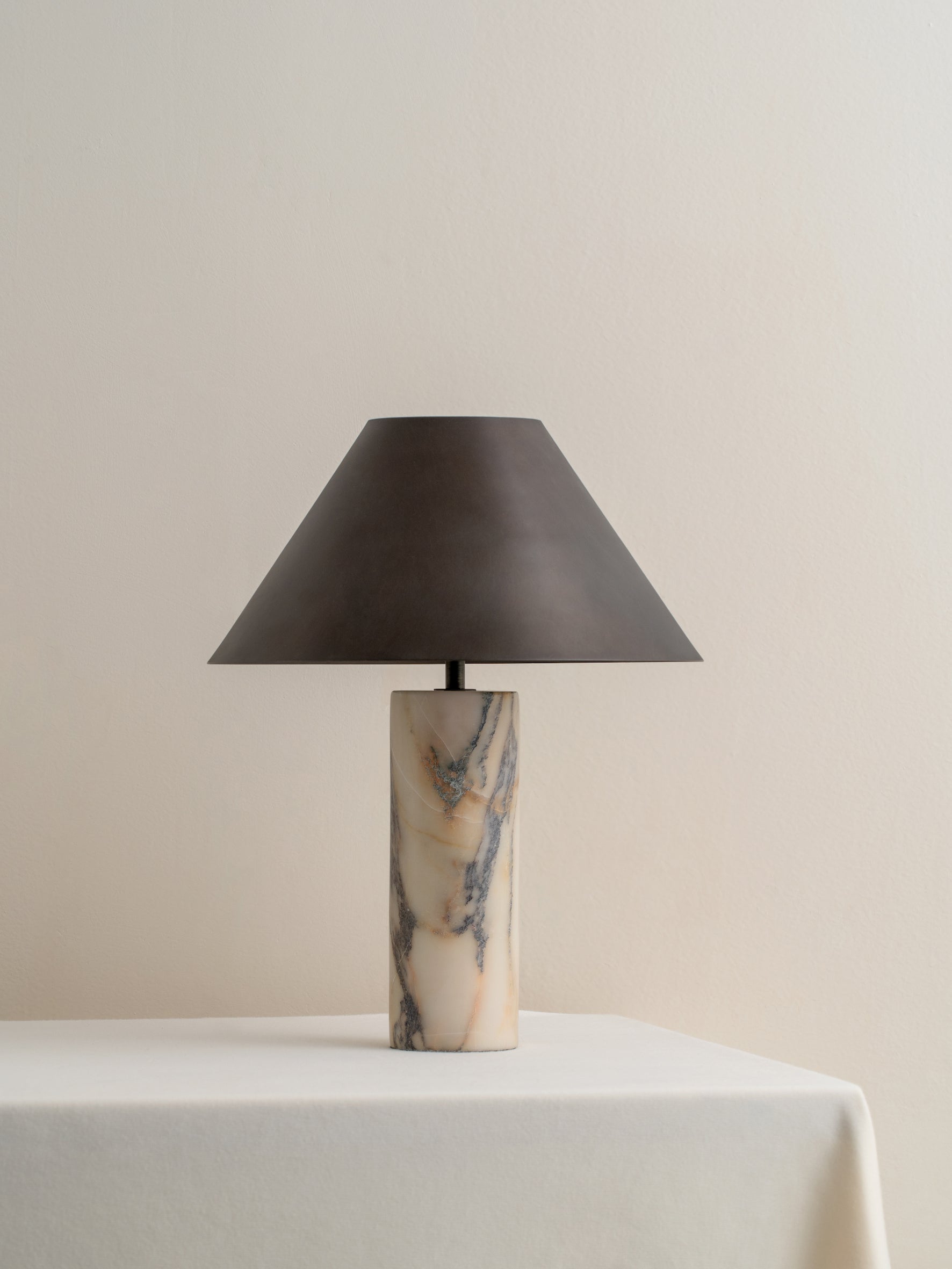 Cline - calacatta viola marble and bronze table lamp