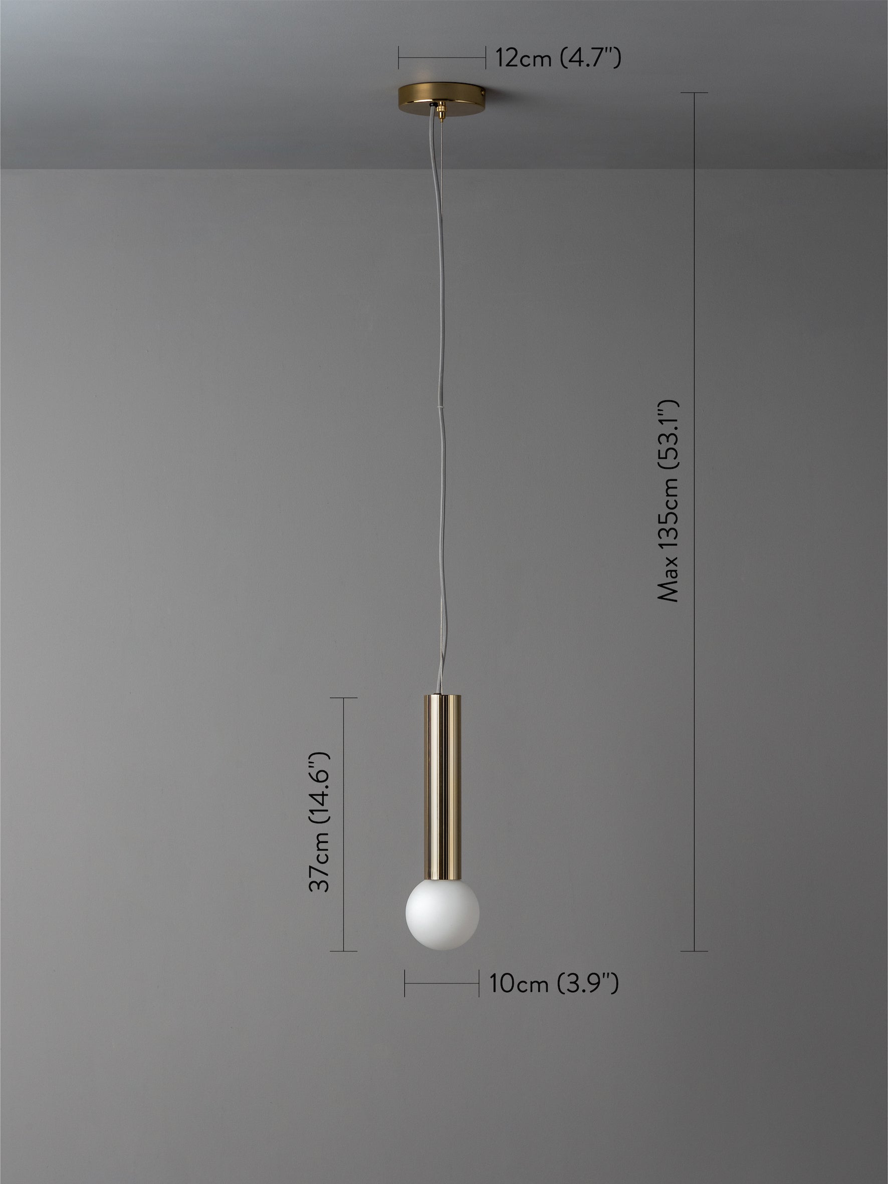 Chubes - 1 light brass ceiling pendant