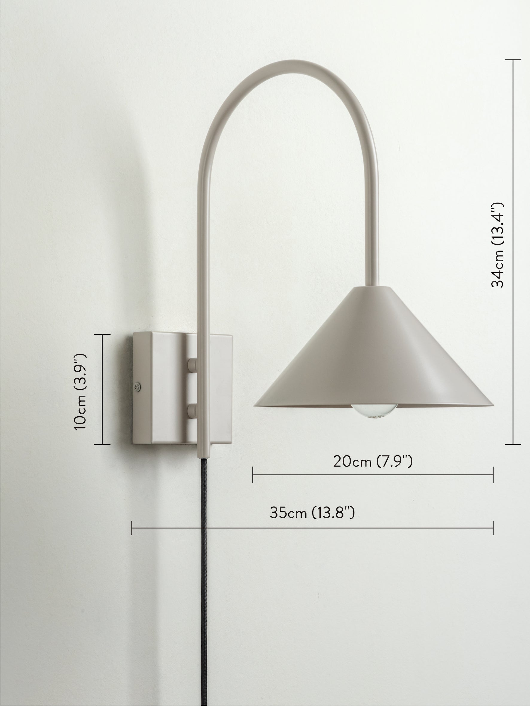 Orta - 1 light warm white cone wall light