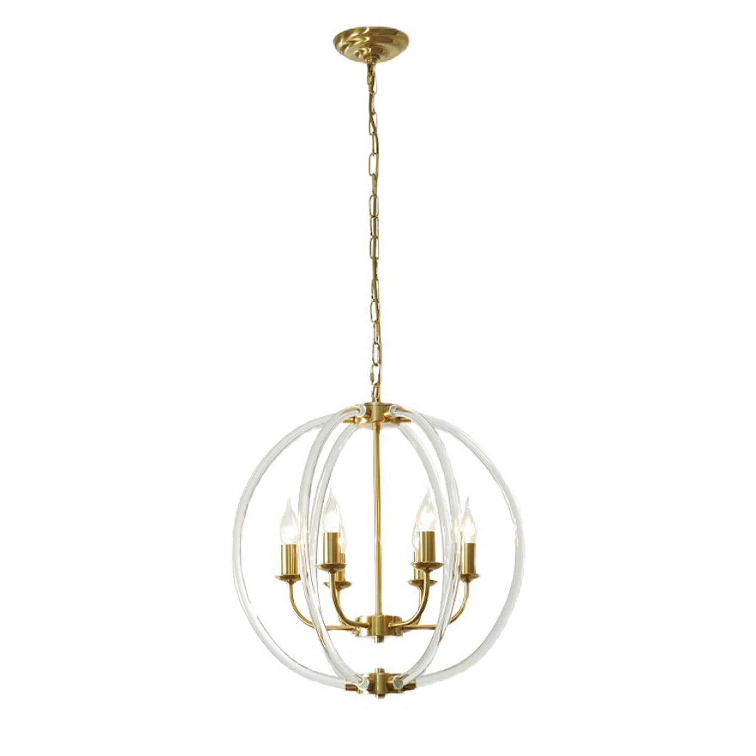 Glass Gold Orb Chandelier