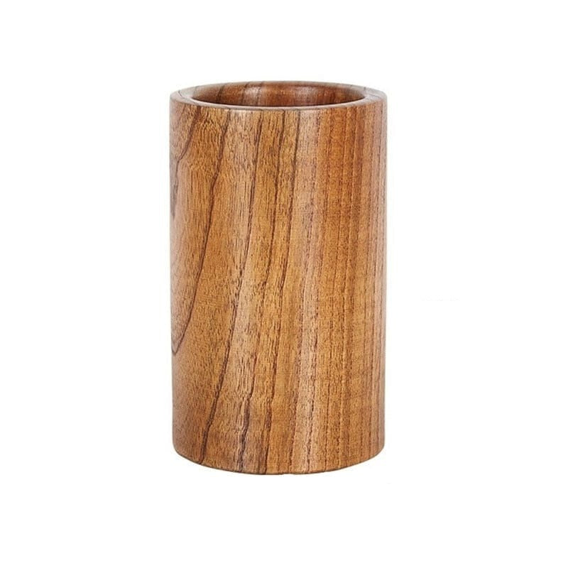 Teak Wood Utensil Holder