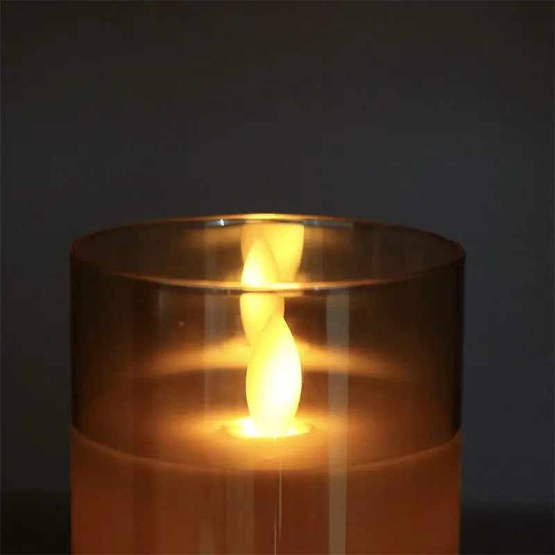 Amblite Set of Three Flameless LED Candles with Realistic Flickering Effect