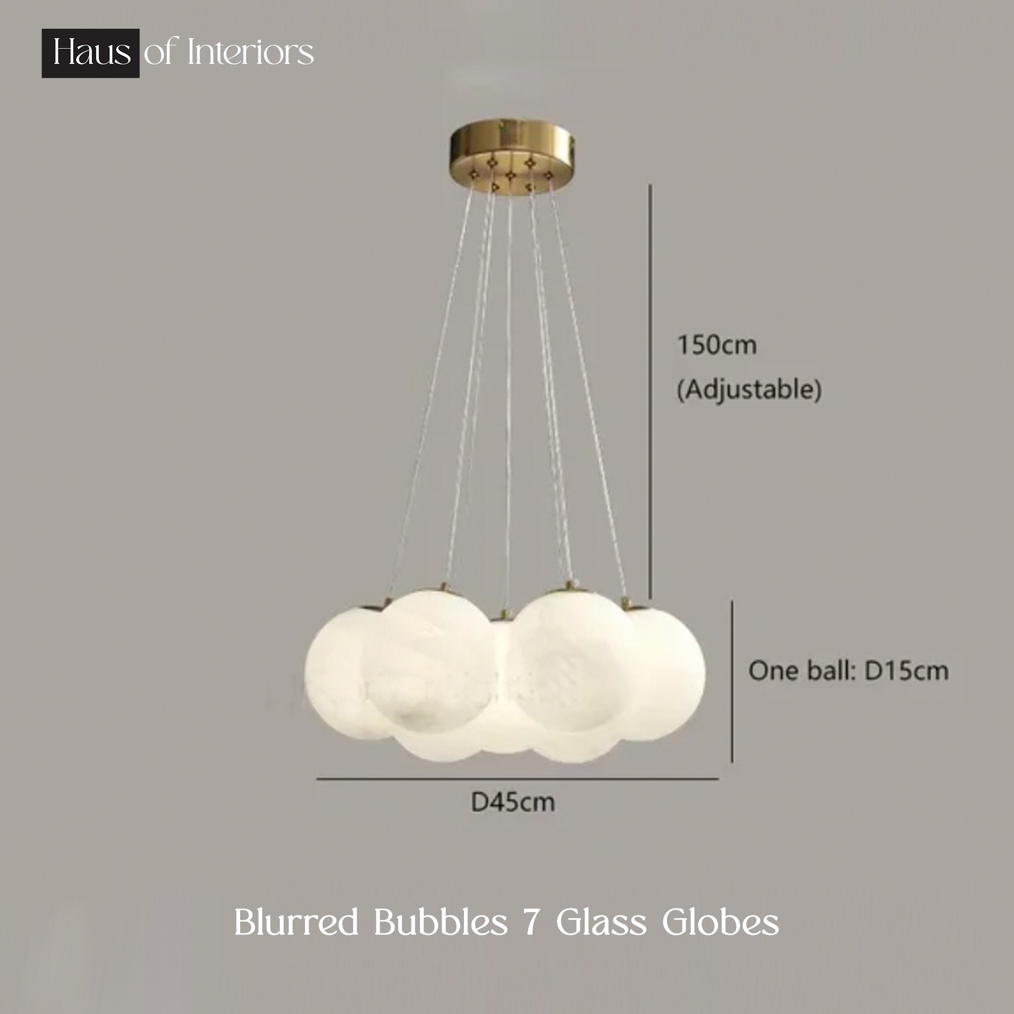 7 Heads Blurred Bubbles Chandelier