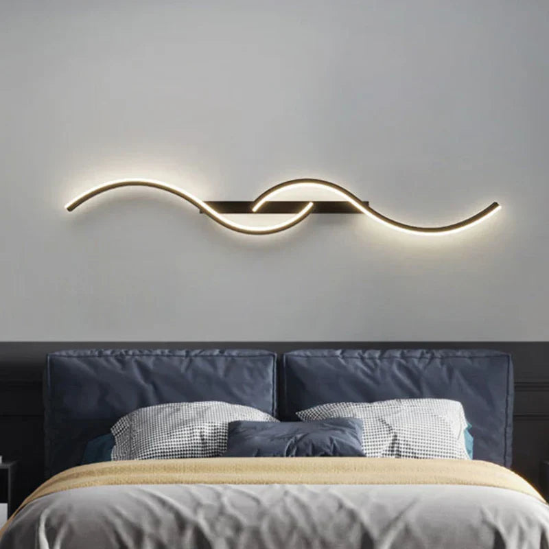 Black Slim linear LED wall lamp