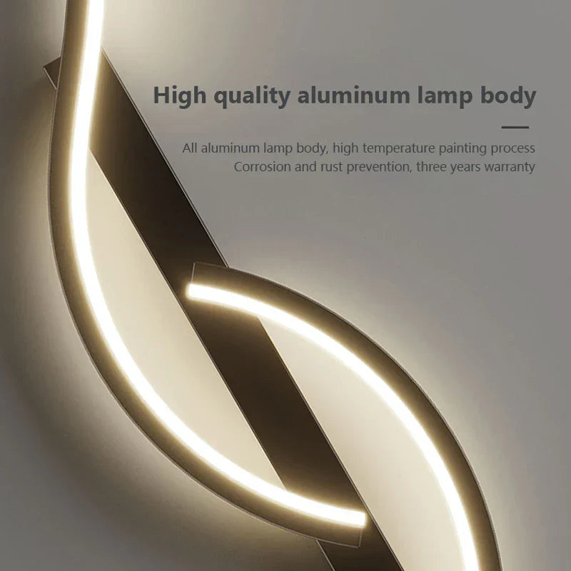 Black Slim linear LED wall lamp