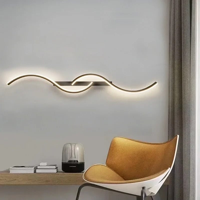 Black Slim linear LED wall lamp