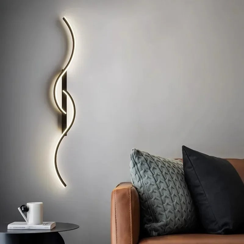 Black Slim linear LED wall lamp