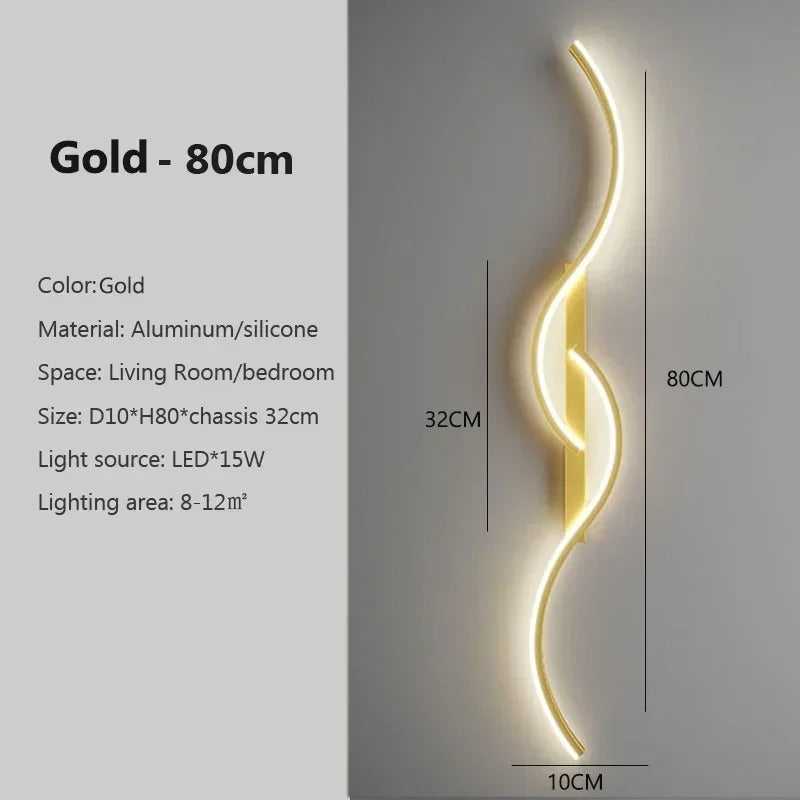 80cm Gold Slim linear LED wall lamp