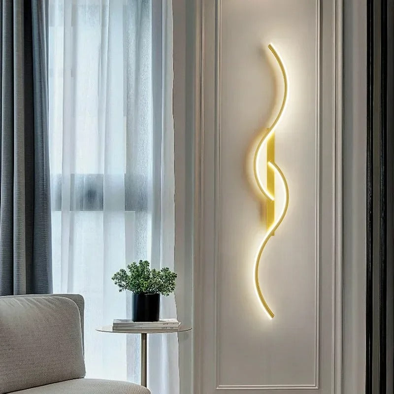 Gold Slim linear LED wall lamp