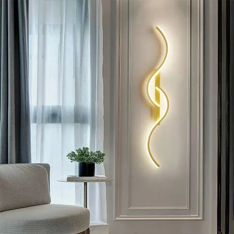 Gold Slim linear LED wall lamp