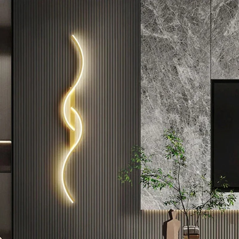 Gold Slim linear LED wall lamp