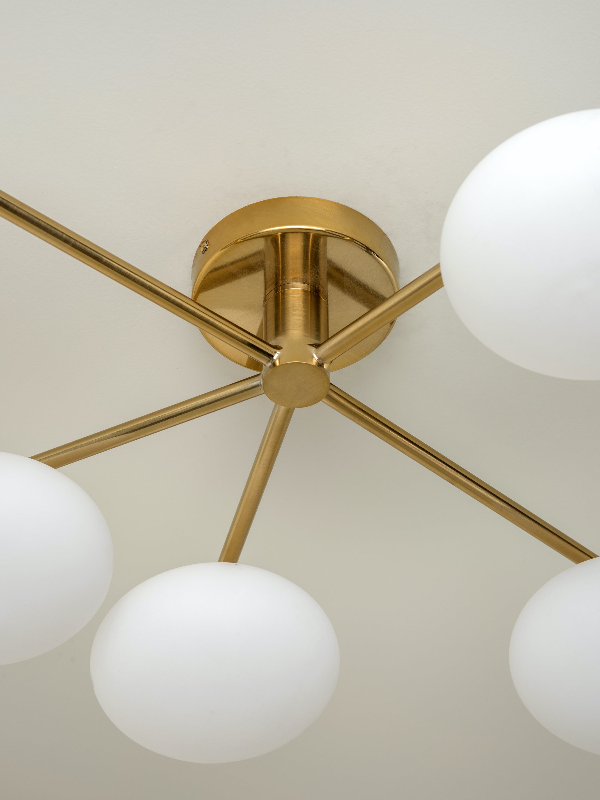 Imperial - 5 light brass and opal flush