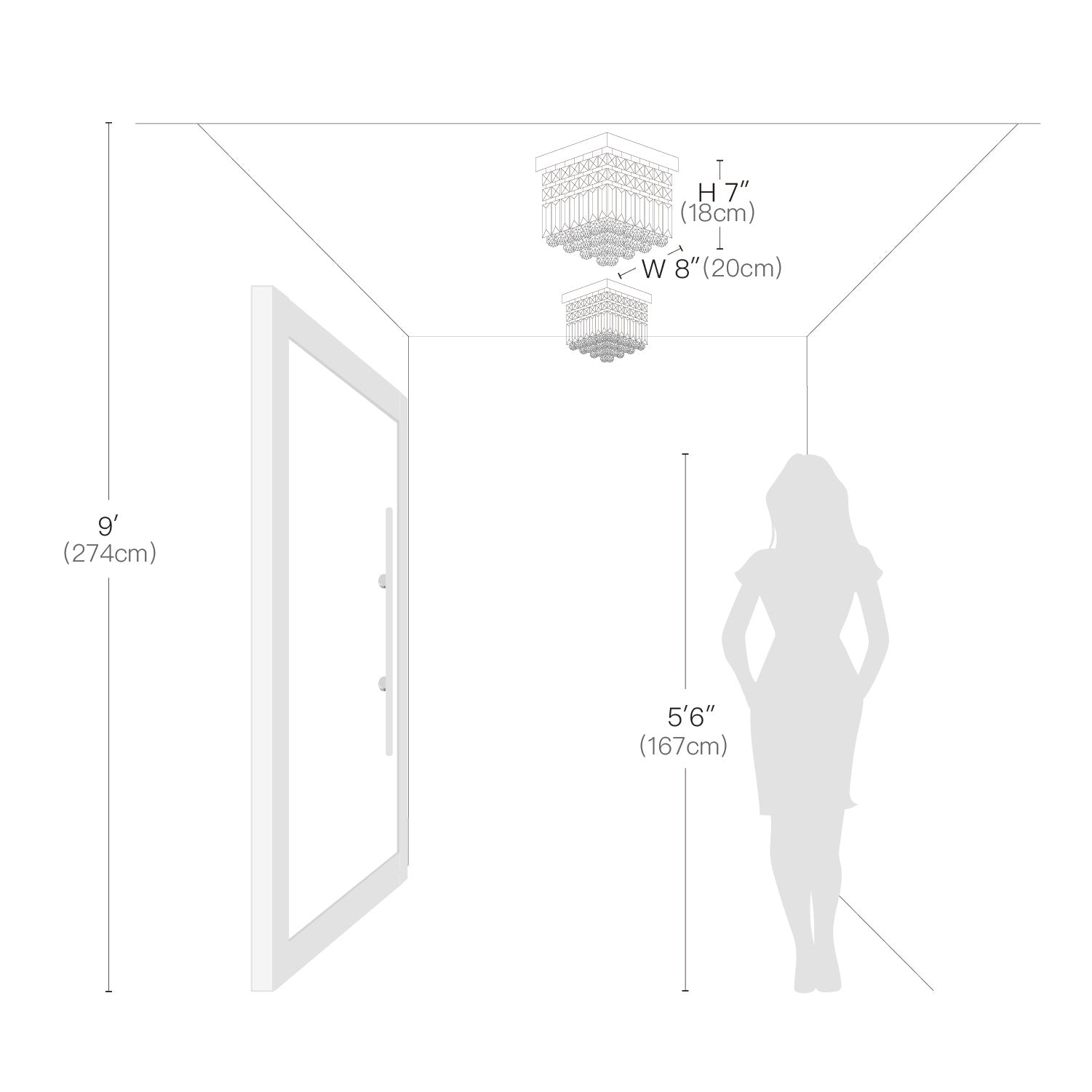 Mini Modern Square Light Fixture -Flush Mount Ceiling Light