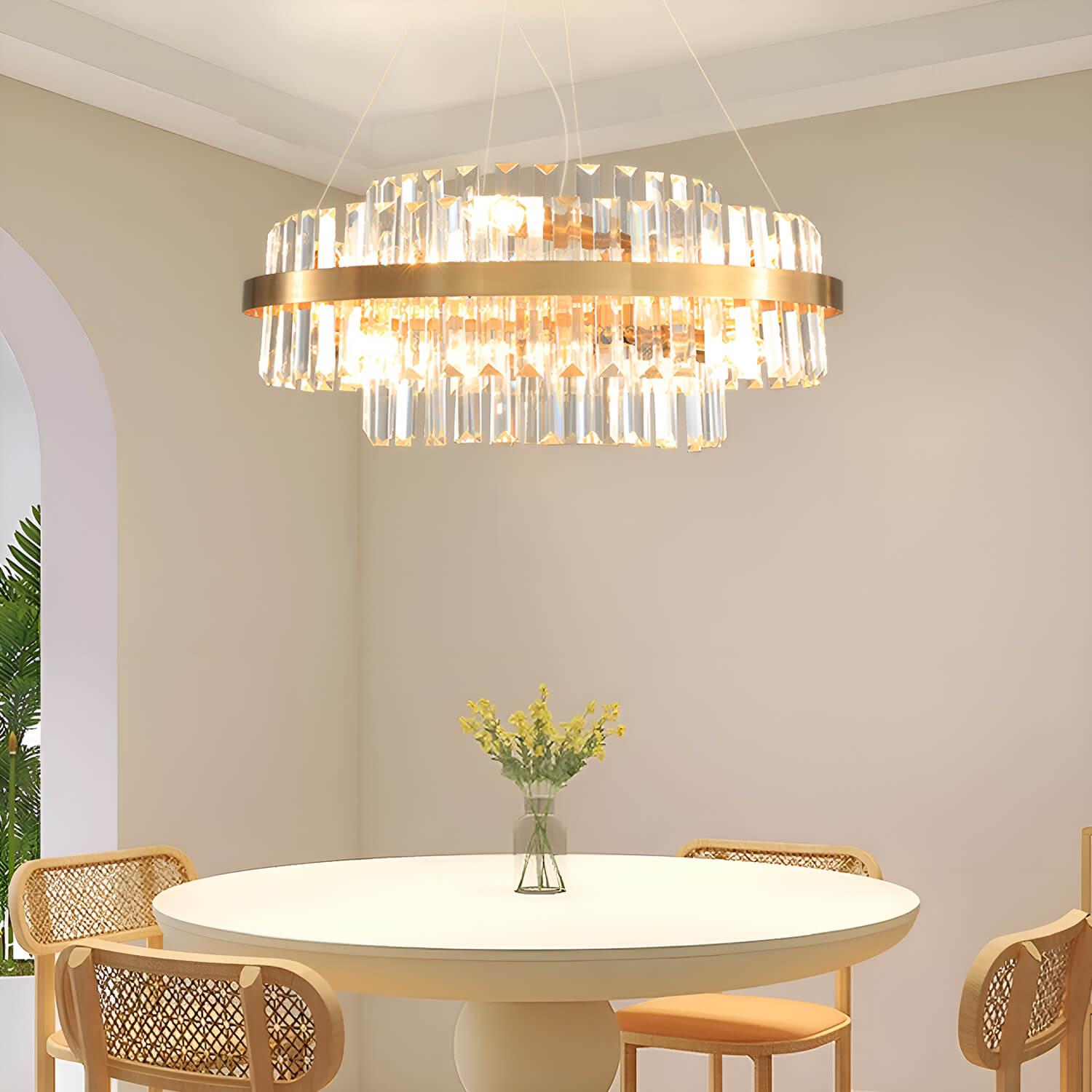 Golden Modern Light Luxury Glass Chandelier