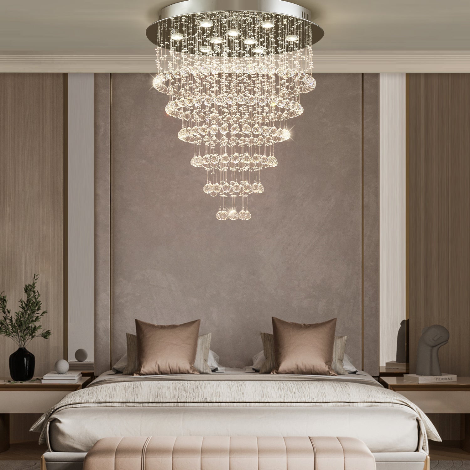 Multi Layer Round Crystal Chandelier Ceiling Lights