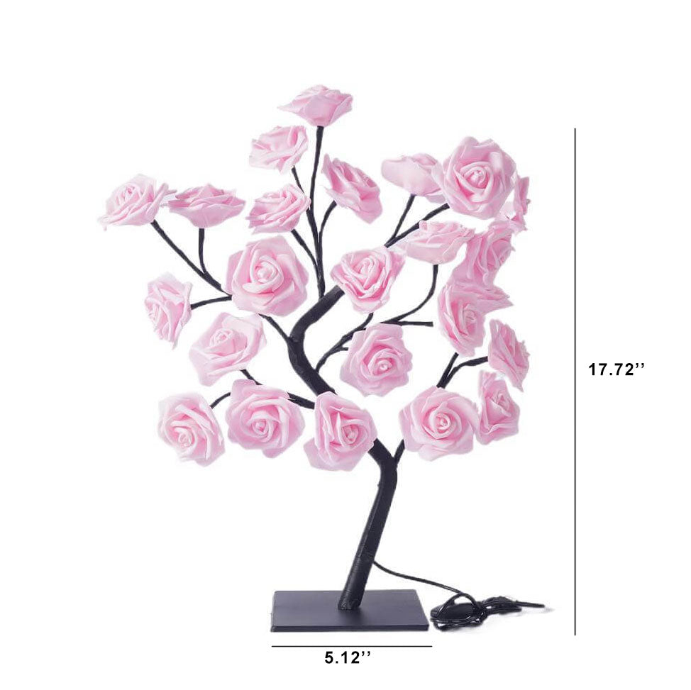 24 LED Light Simulation Rose Tree PVC Warm White USB Table Lamp