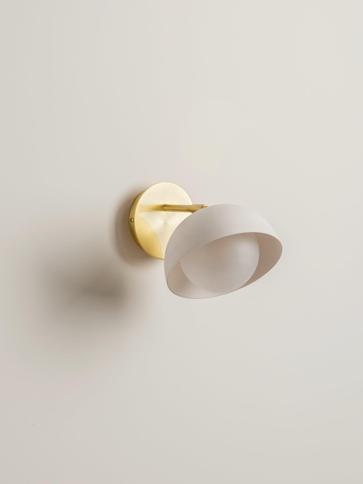 Porsa - 1 light brushed brass and warm white porcelain wall light