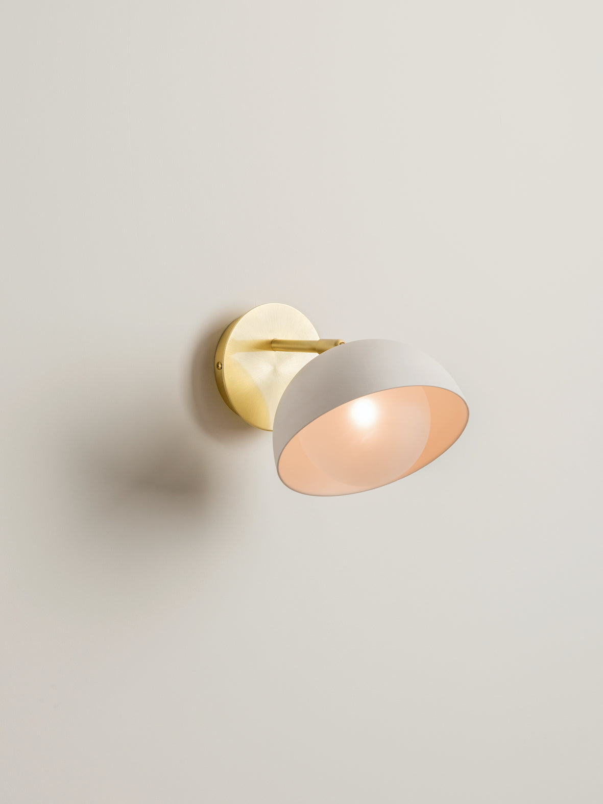 Porsa - 1 light brushed brass and warm white porcelain wall light