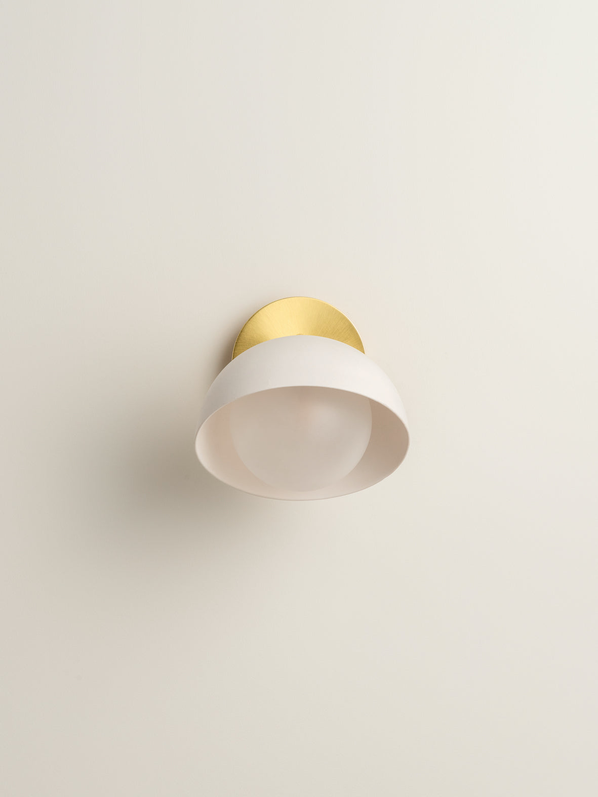 Porsa - 1 light brushed brass and warm white porcelain wall light