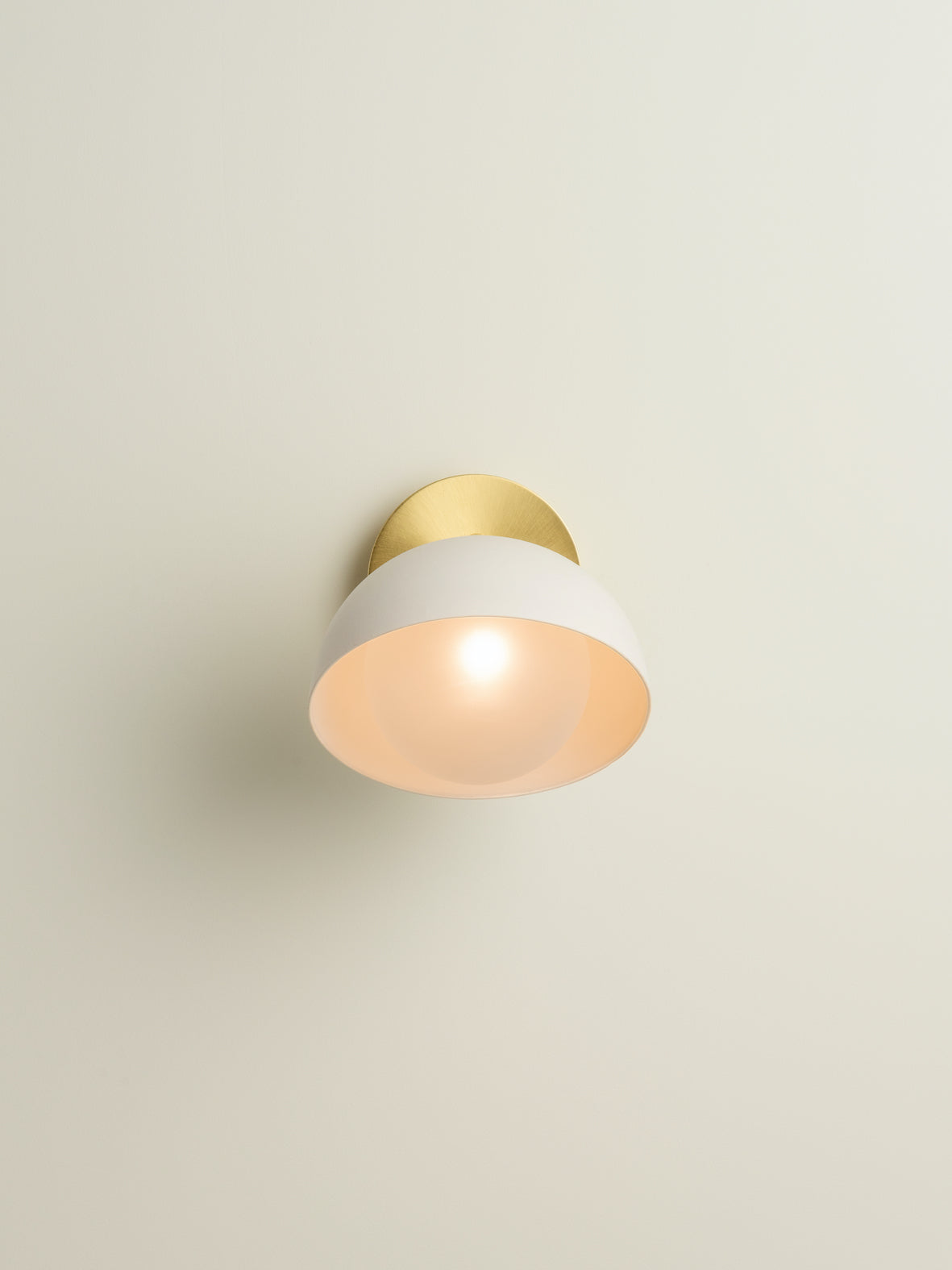 Porsa - 1 light brushed brass and warm white porcelain wall light