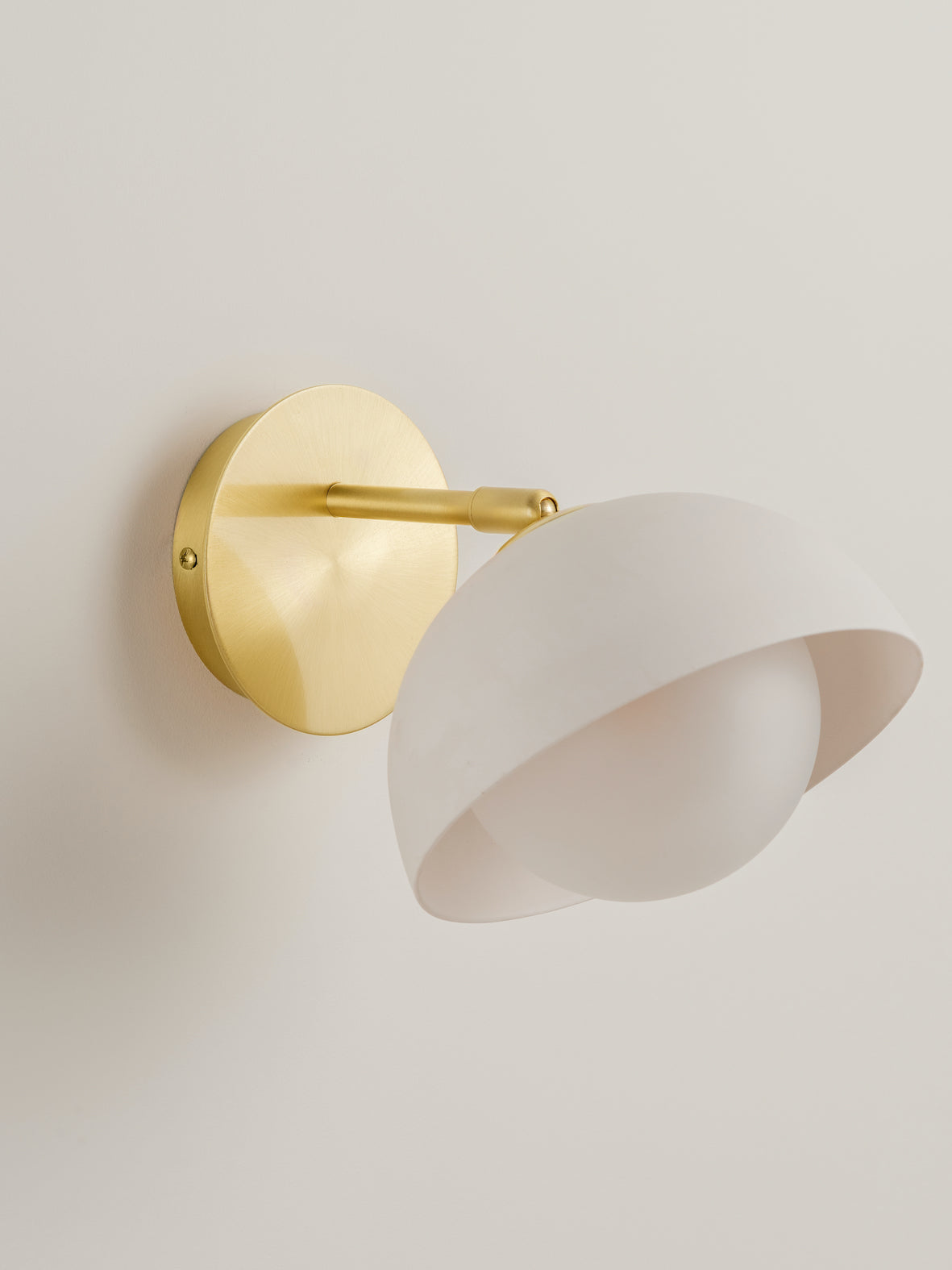 Porsa - 1 light brushed brass and warm white porcelain wall light