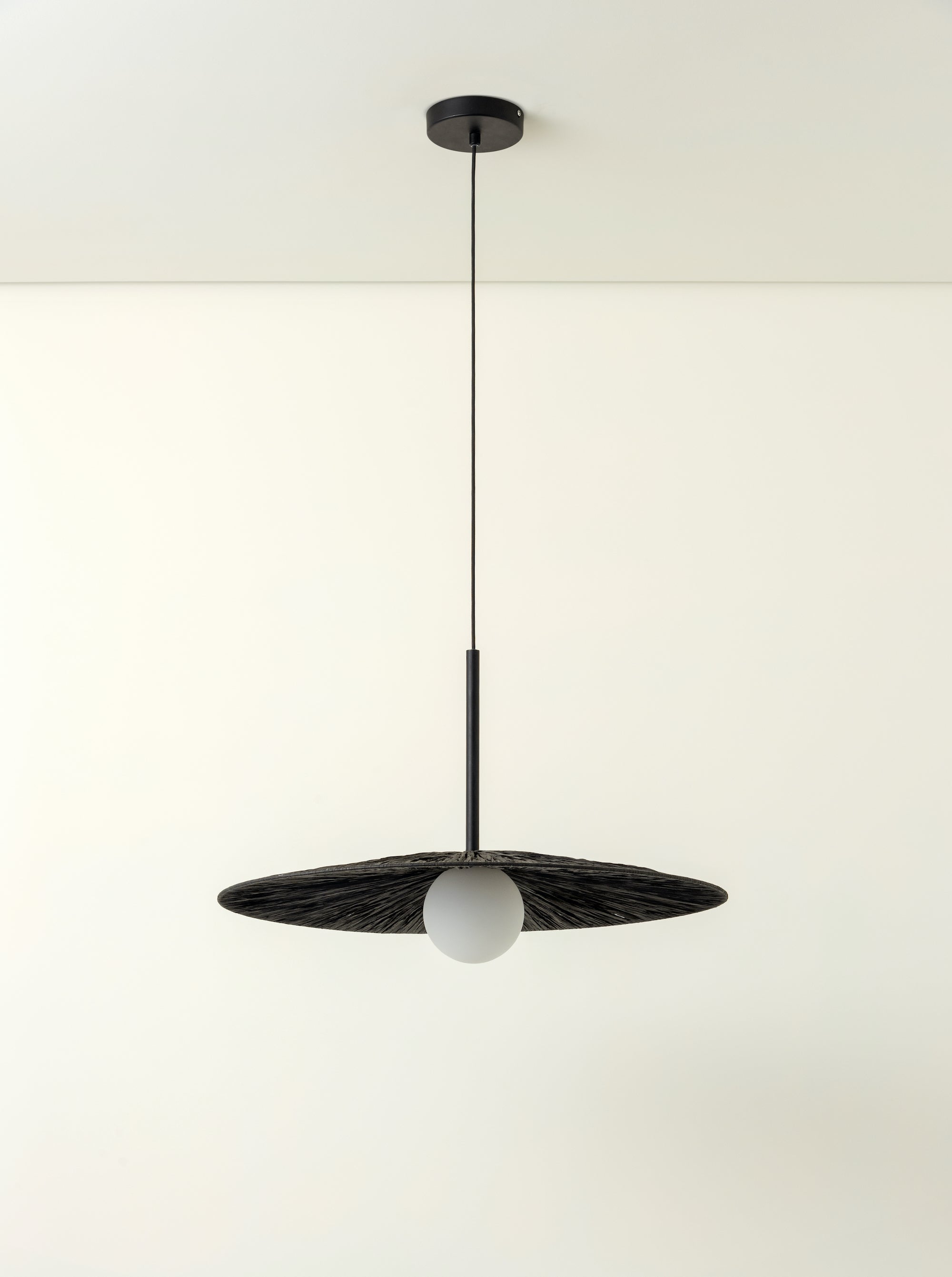 Ridotti - 1 light matt black raffia pendant