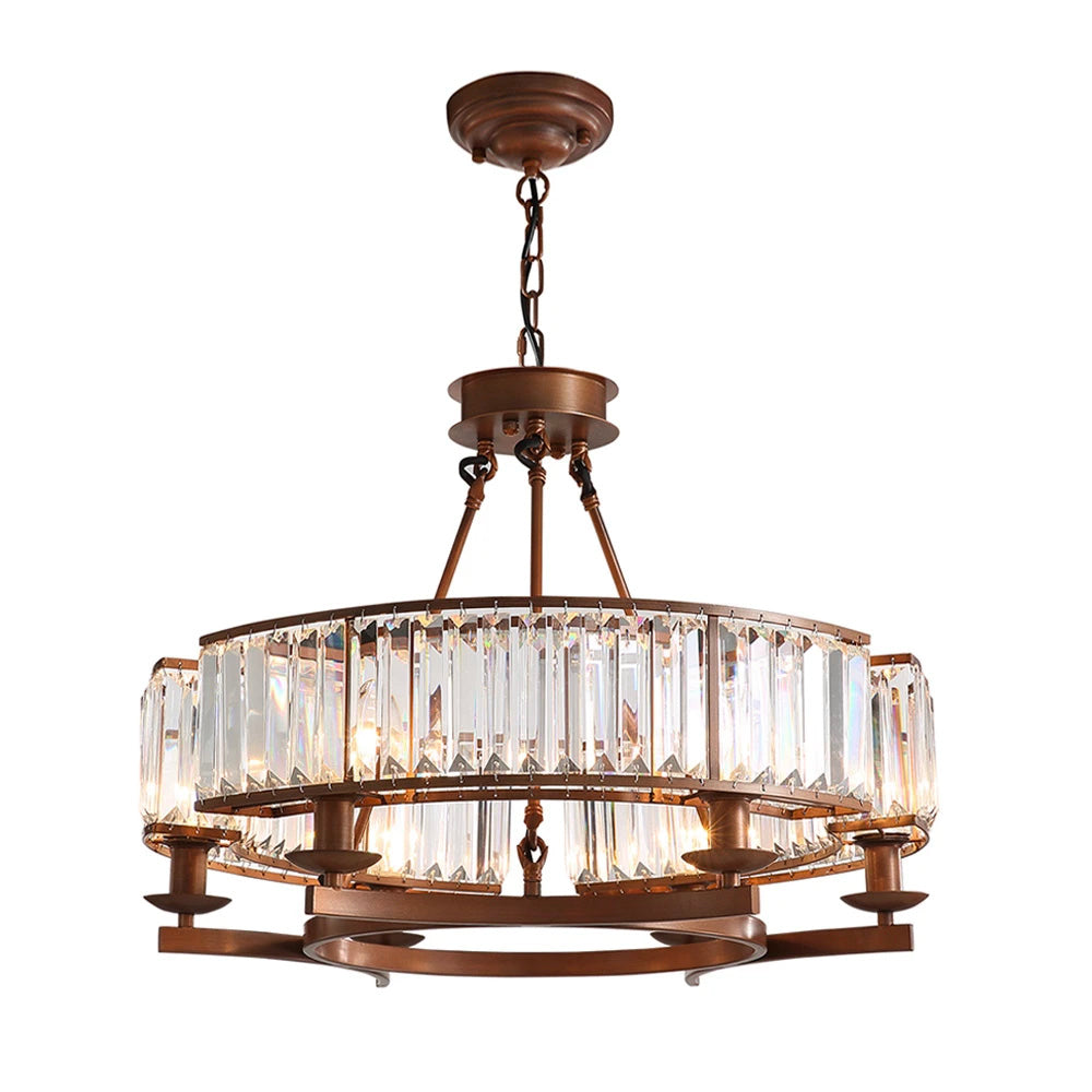 Round Modern Rustic Crystal Chandelier