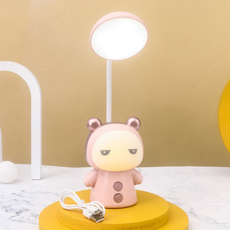 Cartoon Doll LED Desk Lamp with Colorful Eyes - ABS Kids Light