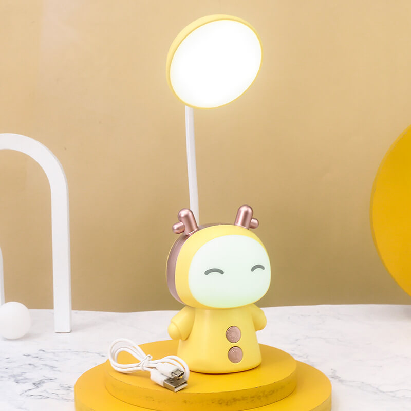 Cartoon Doll LED Desk Lamp with Colorful Eyes - ABS Kids Light