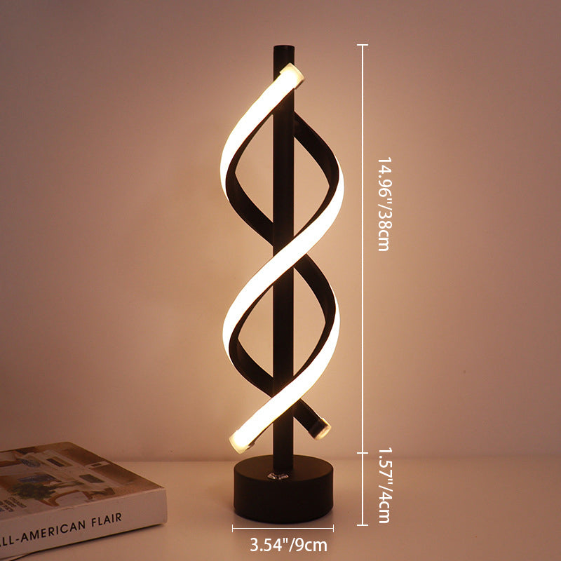 Contemporary Nordic Double Spiral LED Table Lamp for Bedroom