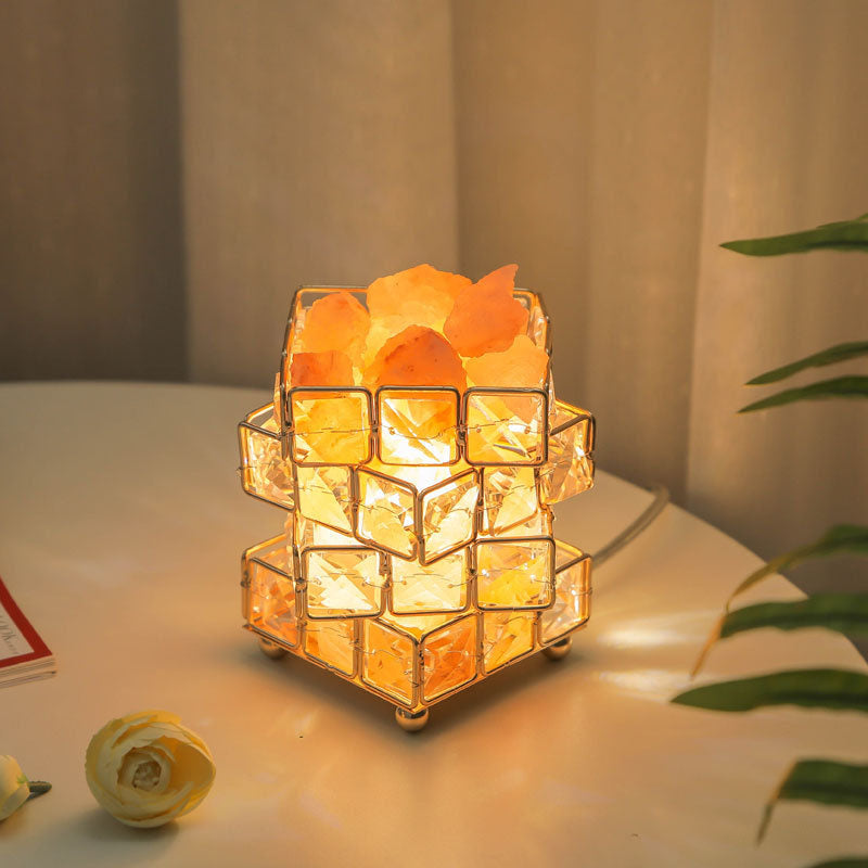 Contemporary Creative Hardware Cube 1-Light Table Lamp for Bedroom