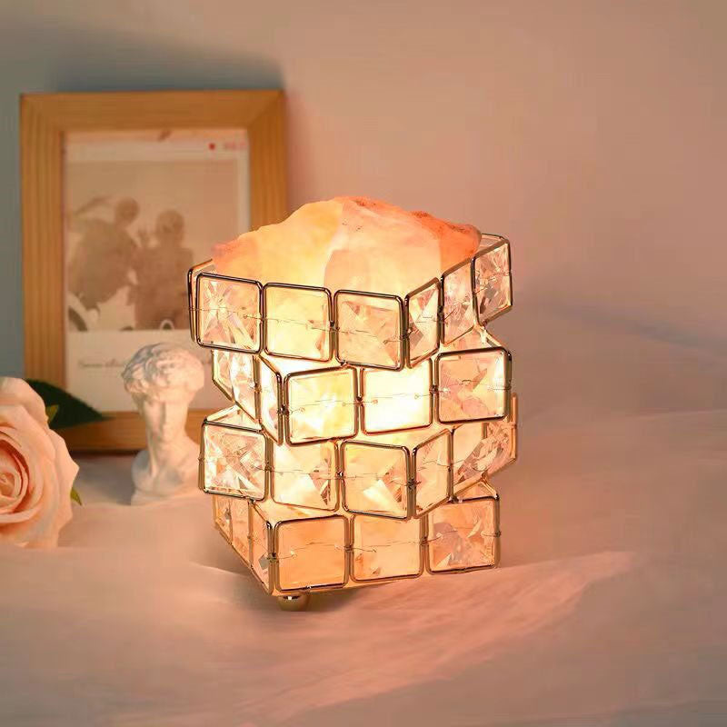 Contemporary Creative Hardware Cube 1-Light Table Lamp for Bedroom