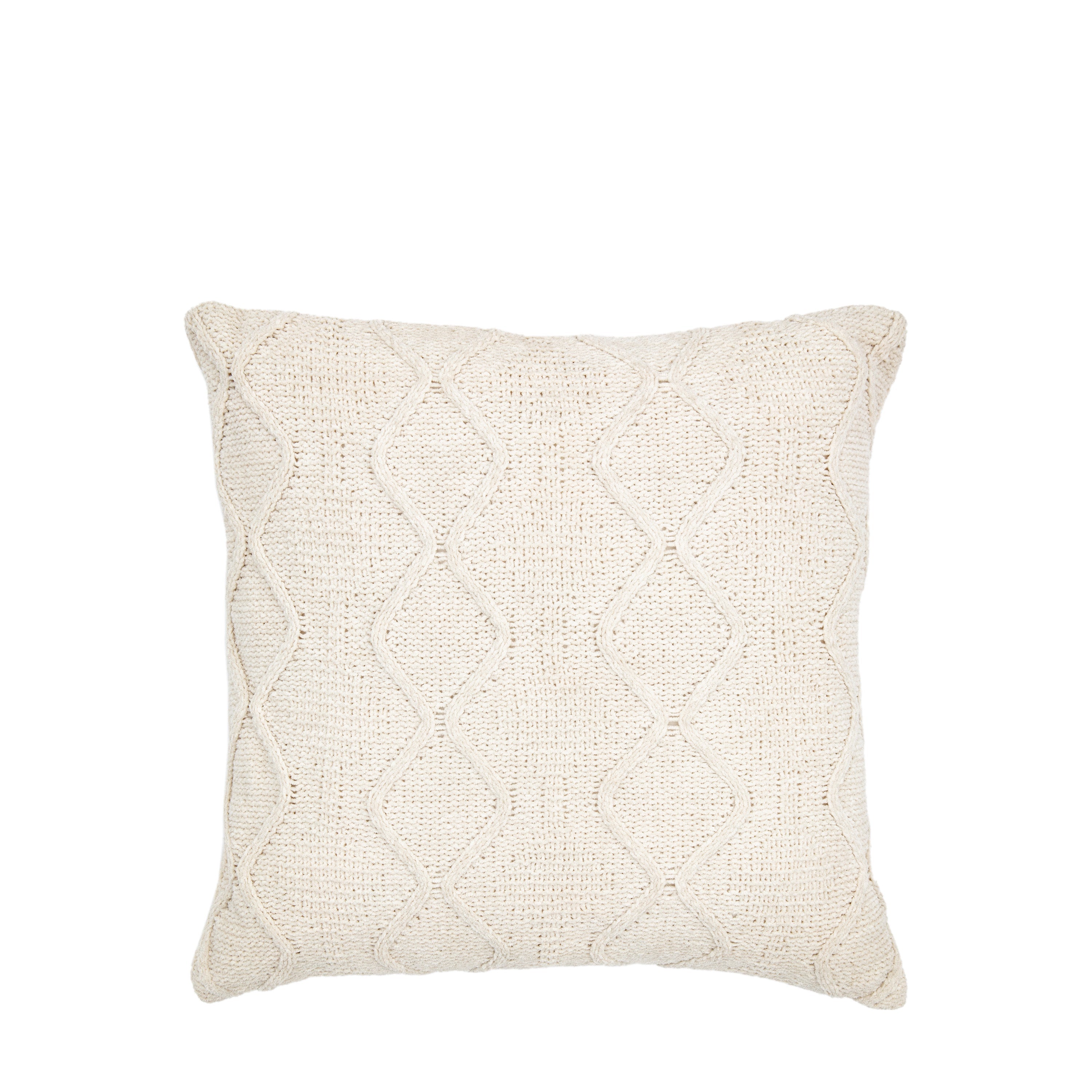 Moire Chunky Cable Knit Cushion