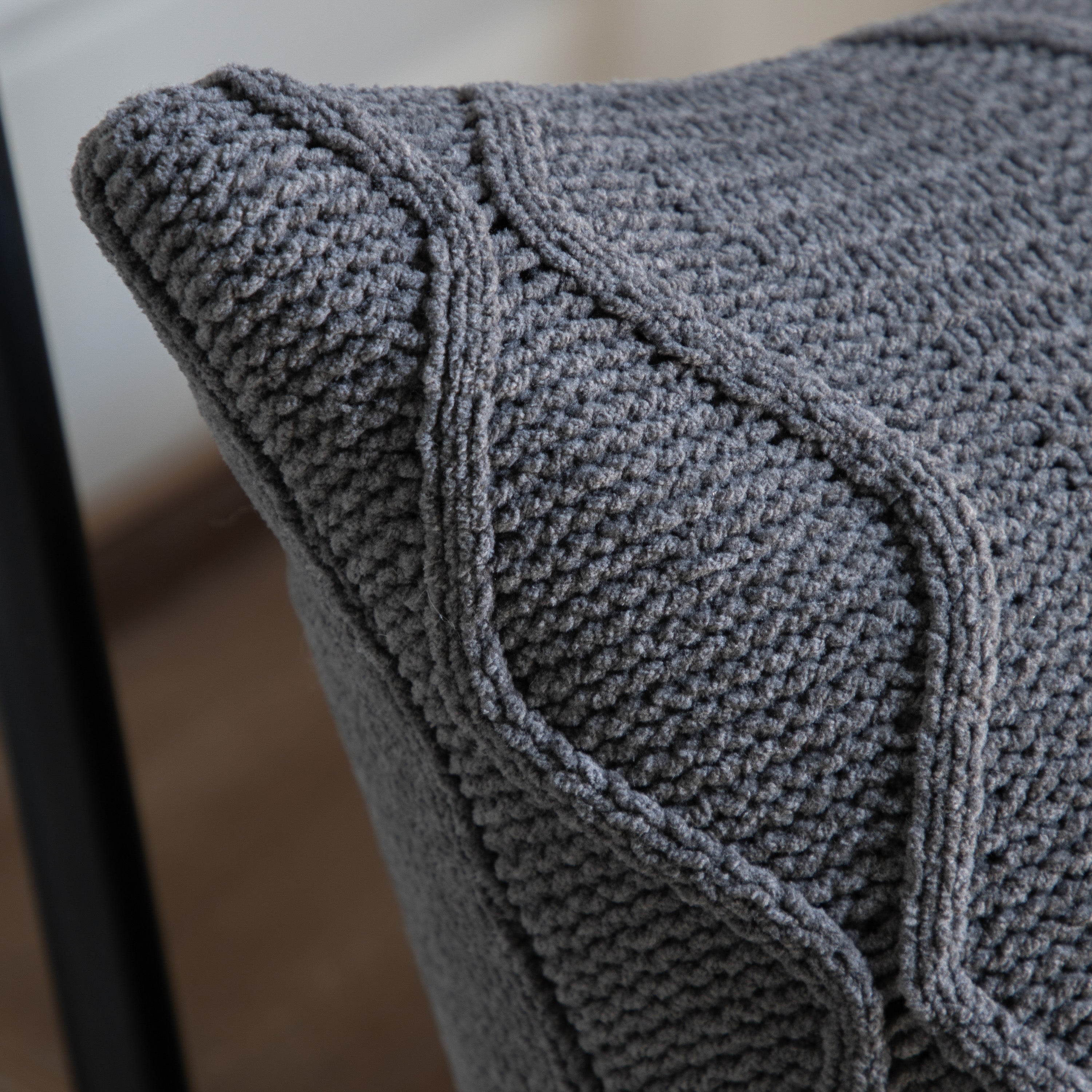 Moire Chunky Cable Knit Cushion