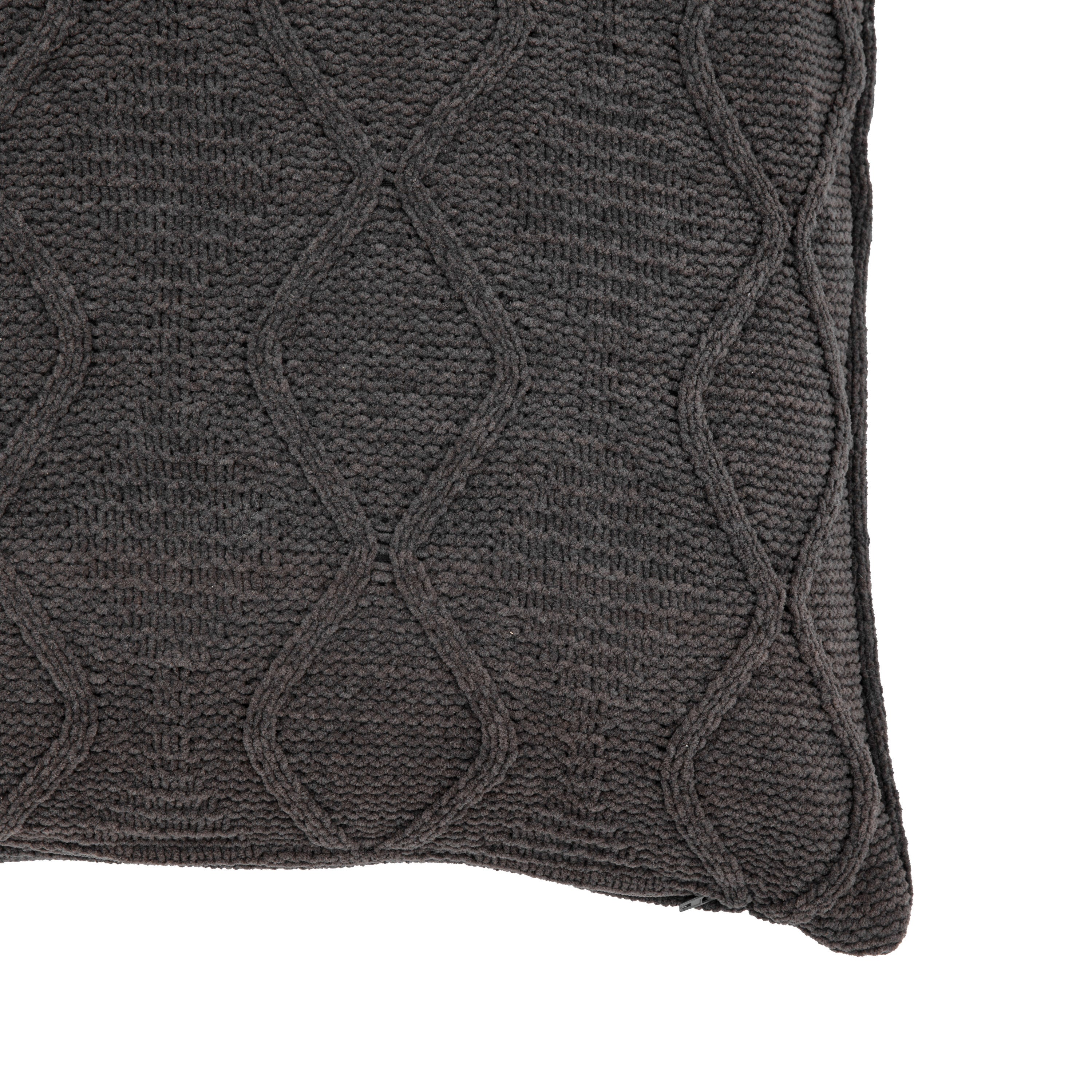 Moire Chunky Cable Knit Cushion