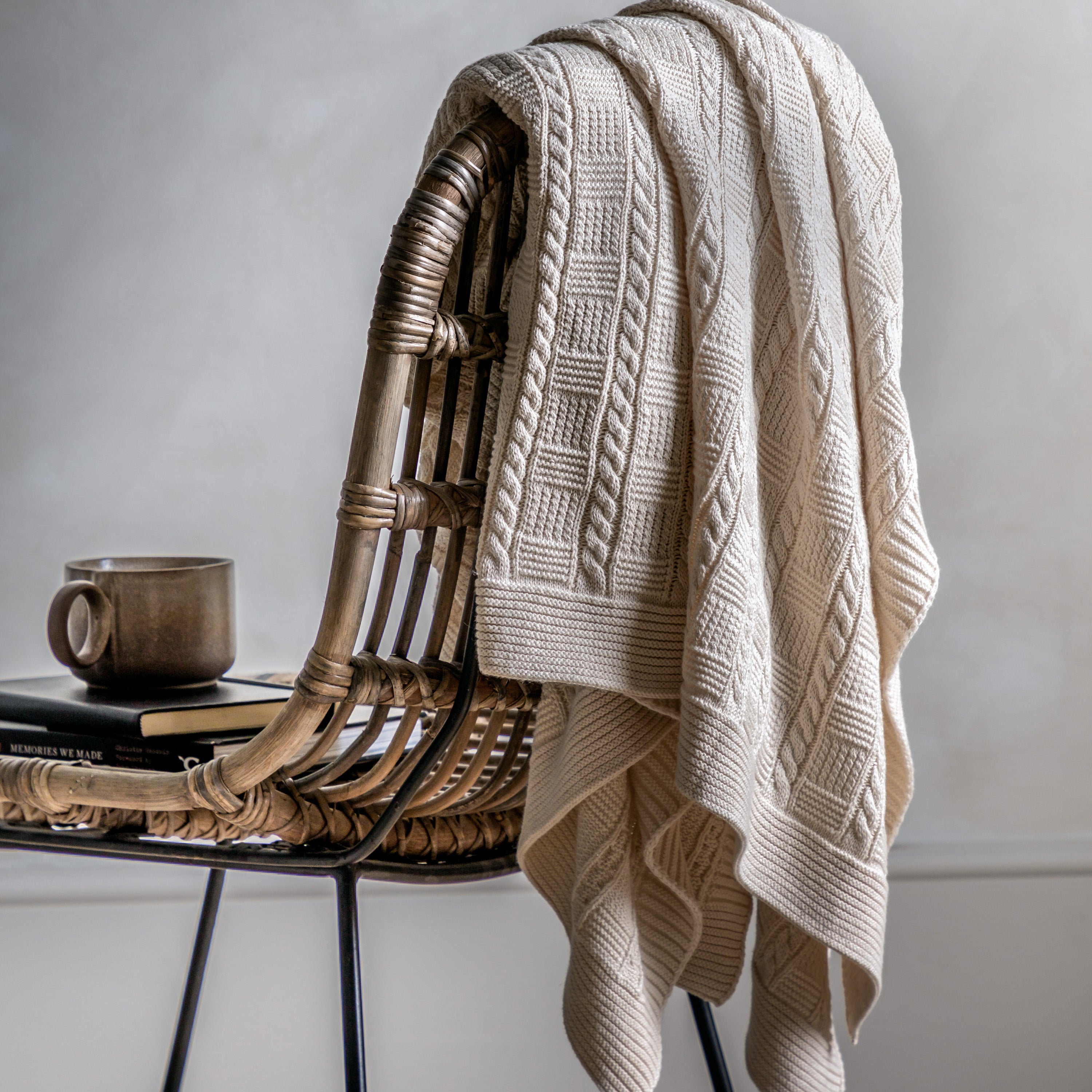 Stria Cotton Cable Throw